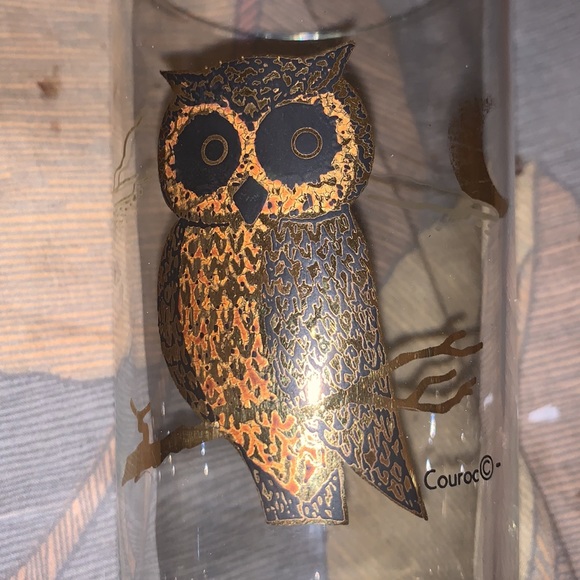 MCM Couroc Owl Glass ~ Vintage Barware Glassware - Picture 2 of 4